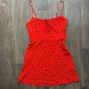 Retaliation Par 100% silk Inez Polka Dot Mini Dress Size Large